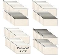 40 pcs 8.3 x 4.7 Blank DIY Craft Bag Canvas Pencil Case Blank Makeup Bags- Canvas Pencil Pouch Bulk Canvas Cosmetic Bag Multi-Purpose Travel Toiletry Bag Canvas Zipper Pouch