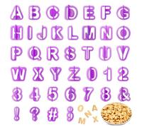 40 Pcs Alphabet Cookie Cutters, Fondant Letter Cutters, Number Cookie Cutters, Alphabet Cake Stamp Tool Set, Plastic Letter Cookie Cutters, Letter Cutters for Cake Decorating, Biscuit DIY Baking