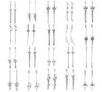 40 Pcs Antique Swords Bookmark Metal Vintage Knife Charms Sword Charms Pendants Bookmarks Silver Knife Keychain Pendants Mini Ancient Swords Accessory for Book Lovers Presents Reading Crafting DIY