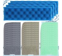40 Pcs Aquarium Filter Replacement Media for Fluval 406/407 Canister Filter, Fish Tank Filter Pads with Biological Sponge Foam, Ammonia Nitrite Phosphate Remover, Quick-Clear Polishing Pads