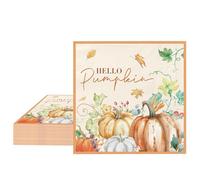 40 Pcs Autumn Napkins Thanksgiving Napkins,Disposable Party Serviettes,Pumpkin Maple Leaf Tissue Thanks Dinner Dessert Paper Napkin for Thanksgiving Harvest Festival Decorations,Autumn Table Deor