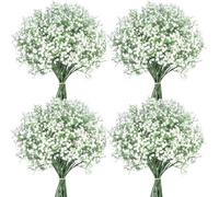 40 Pcs Babys Breath Artificial Flowers, Baby Breath Flowers Artificial Bulk, Real Touch Baby’s Breath Babies Breath Long Stems, Fake White Gypsophila For Bonquet Vase Wedding Decor Flower Arrangement