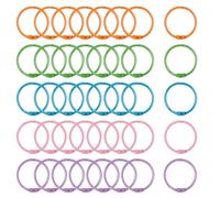 40 PCS Binder Rings - 30 mm/1.2 inch Metal Steel Loose Book Rings in 5 Colors for Flashcards, Loose Leaf, Index Cards, Notebooks & Keychains - Multi-Purpose Paper Rings for School & Office