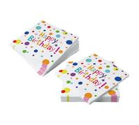 40 PCS Birthday Table Napkins HSYWSH-Birthday Party Napkins with Rainbow Dot Design,Happy Birthday Theme Napkins for Birthday Table Decoration and Birthday Party for Children Adults(Multicolor 2)