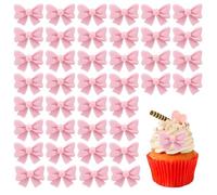 40 PCS Bow Cake Decorations, Pink Bows For Cake, Bow Decorations for Cake Themed Cake Toppers for Baby Shower Birthday Party Bridal Engagement Decoration Supplies Widely Applicable
