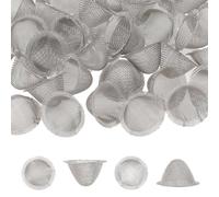 40 Pcs Bowl Pipe Screens Filters, 1/2 Inch Stainless Steel Mesh Clean Screens with Tapered Design Screens Mini Metal Filters Reusable Filters Self-Adjustable Size Filter