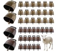 40 Pcs Bronze Cow Grazing Bells, Loud Copper Farm Bells For Livestock, Rustic Animal Bells In Two Tones For Cattle Horse Sheep