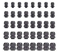 40 pcs Cable Gland Nylon Plastic Waterproof Adjustable, Cable Glands Joints Wire Protectors -Pg7, Pg9, Pg11, Pg13.5, Pg16 (8 Cable Glands per Size) by Yesallwas (Black)