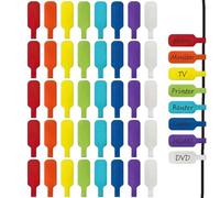 40 PCS Cable Labels Tags Write On, Colorful Cable Organiser Durable Label Tags, Cord Management Self Adhesive Label, Suitable for Home Office Wire Management and Identification