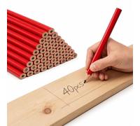 40 Pcs Carpenters Pencils, 17.6mm HB Builders Pencils with Flat Oval Barrel | Construction Pencils for Wood, Brick, Cement and Drywall Marking, DIY Woodworking Tools