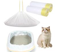 40 Pcs Cat Litter Tray Liners, Cat Litterliners with Drawstring Scratch Resistant & Leak Proof Cat LitterBags Heavy Duty for Medium Pet Cat LitterBox Liners, Durable Convenient Tidy - 45X79 CM