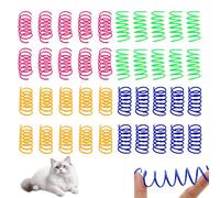 40 Pcs Cat Springs, Colorful Plastic Cat Spring Toy, Durable Bpa Free Springs for Cats, Interactive Heavy Plastic Spring to Kill Time and Keep Fit, for Swatting, Biting, Hunting