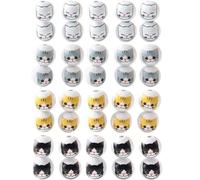 40 Pcs Cat Wooden Beads Cartoon Cat Head Round Wood Beads for Beading Garlands Macrame Crafts Jewelry Making Decorations