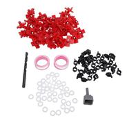 40 Pcs Chicken Nipple Waterer, Automatic Poultry Nipple, Self Closing Valve, Auto Bucket Drinker, with Clips and Bit, for Coop Farming, Red Plastic Steel Build