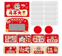 40 PCS Chinese New Year Scratch Off Fortune Cards 2026 Year's of The Horse Chinese's Scratch Elements Chinese New Year Fortune Cards Party Decorations for Spring Festival Memorable Keepsakes