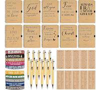 40 Pcs Christian Gifts Bulk, 10 Set Bible Verse Spiral Notebook + Pen + Bookmark & Wristbands, Christian Gifts for Women Men, Bible Study Supplies, Church Events, Volunteer Appreciation Gifts