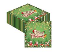 40 Pcs Christmas Napkins Paper Serviettes Green Disposable Tissue Napkin Serviettes Merry Xmas Napkins Christmas Party Supplies Home Decor