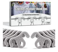 40 Pcs Clothes Hook Windproof Pegs - Strong Grip Washing Line Hanger Hooks - Reduces Need to Iron, Perfect for Outdoor Retractable/Rotary Washing Line