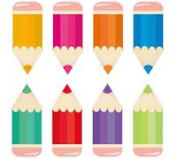 40 Pcs Colorful Pencils Cutouts 2.7 x 6.2 inch Classroom Bulletin Board Decor Back to School Decorations Paper Pencil Cutouts Name Tags for Classroom