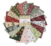 40 Pcs Cotton Bundles Charm Packs for Quilting, Precuts Quilt Squares 5 x 5 inches, Fabric Scraps for Crafts, Fat Quarter Layer Cakes, DIY Fabric Bundle Squares Supplies - Floral Whimsy