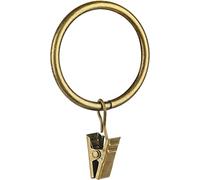 40 Pcs Curtain Rings for Curtain Rod,Antique Brass Metal Curtain Ring with Clips,Decorative Drapery Interior Diameter Curtain Rod Clips Hangers for Bathroom, Living and Guest Room (1.5inch)