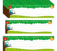 40 PCS Desk Name Tags, Erasable, Reusable & Waterproof Desk Nameplates with Alphabet, Number Line 1-30 Traditional Manuscript Name Plate for Classroom School Student (12” x 3.5”)