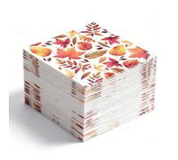 40 PCS Disposable Autumn Napkins, Thanksgiving Napkins with Maple Leaves, Folded Serviettes (16.5x16.5cm) for Dinner, Harvest Festival, Wedding, Baby Shower, Cocktail Table Decor (Red and Yellow)