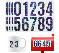 40 Pcs Door Number Stickers, 3 Inch Reflective Self Adhesive Numbers Stick on Door, Mailbox & Bin - 7.6 cm Black Numbers 0-9, Weatherproof for Mailbox & Address