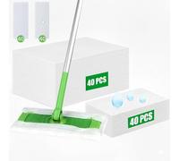 40 pcs Dry Sweeping Cloths +40 pcs Wet Floor Cleaning Wipes, 2 in 1 Disposable Sweeper Mops for Cleaning Floors, Household Dry & Wet Floor Mops for Hardwood Tile Laminate Kitchen Bathroom