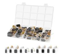 40 PCS Electric Motor Carbon Brushes,10 Sizes Replacement Carbon Motor Brushes Mixed Pack with Storage Box, CarbonBrushes Tool for Hammer Drill, Circular Saw, Angle Grinder, Blower
