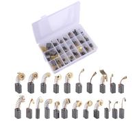 40 Pcs Electric Motor Carbon Brushes, 10 Sizes Replacement Set with Storage Box, Graphite Copper Brushes for Angle Grinder, Circular Saw, Hammer Drill, Power Tools Repair