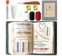40 PCS Embroidery Stitch Book Kit, Embroidery Stitch Book, Stitch Sample Books, Portable Travel Mini Sewing Kit, for Beginner Sewing Enthusiasts.