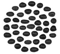 40 Pcs Engraved Inspirational Stones Different Words Encouragement Stones Motivational Gifts Garden Rocks with Words Positive Rocks for Friends Family as Christmas Thanksgiving Gift (Black)