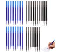 40 PCS Erasable Pen Refills, 0.5MM Pens Refills, 20 Black and 20 Blue Ink Cartridges, Suitable for Office Use and School Projects, Compatible with Various Erasable Pens, Smooth Writing Experience