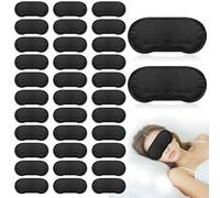 40 Pcs Eye Mask Sleep Masks Bulk Blindfolds for Team Building Party Games with Nose Pad and Adjustable Strap for Women Men 4 Layers Black Blindfold Sleeping Mask