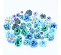 40 Pcs Fake Flower, Artificial Flower Heads for Cake Decorations, Small Crafts Faux Flowers Craft Fake flower Decoration Mini Silk Flower Heads for DIY Wedding Party Hair Accessory Home Decor