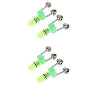 40 Pcs Fishing Bite Alarm Clip with LED Light for Night Sea Rod Use | Green Clip-on Alert, Plastic and Metal Build, Works in Complete Darkness for Professional Fishermen