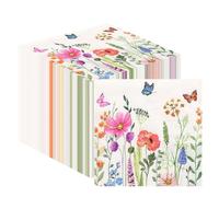 40 Pcs Floral Napkins, 33x33cm Colorful Floral Napkins Disposable Party Napkins, Paper Napkins Patterned for Afternoon Tea Baby Shower Birthday Wedding Party Decoration (C)