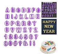 40 Pcs Fondant Letter Cutters Set, Plastic Icing Alphabet, Numbers, and Characters Cutters Cake Decoration, Sugarcraft and Pastry Mold Patterns DIY Décor