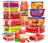 40 Pcs Food Storage Containers with Lids Airtight- Plastic Meal Prep Container for Pantry Kitchen Organization, Microwave, Dishwasher, Freezer Safe -100% Leak Proof (20 Stackable Boxes-20 Lids)