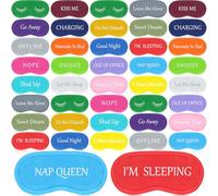 40 Pcs Funny Sleep Silk Eye Mask Soft Night Sleeping Mask Bulk Eye Covers for Sleeping Blackout Blindfolds with Adjustable Strap for Women Men Kids Travel Nap Meditation Party Gifts Favors (Colorful)