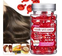 40 Pcs Hair Vitamin Serum Capsules Enriched With Moroccan, Macadamia, and Avocado Oil - Makes Hair Smooth and Shiny