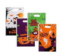 40 PCS Halloween Candy Bag,Plastic Candy Bags Halloween Treat Bags,Snack Gift Packing for Kids Trick or Treat,Sweet Bag for Halloween Party Supplies for Kids Snacks Cookies Popcorn,Reusable