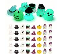40 Pcs Halloween Mini Ghost Figures,Glow in The Tiny Resin Miniatures Dark