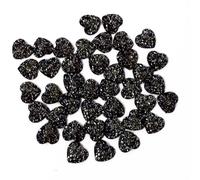 40 Pcs Heart Shaped Silver Gems Heart Embellishments Flat Back Resin Rhinestones for Crafts Crystal Stick on Gems Card Making Embellishments for DIY Craft Decor,14 mm