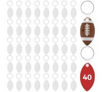 40 Pcs Heat Transfer Keychain Blanks, Double-Sided Mdf Key Chains With Clips And Rings For Diy Personalization