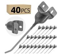 40 Pcs Heavy Duty Universal Hay Rake Teeth 182 Fits John Deere New Holland Replacement Rubber Mounted Hay Tedder Baler Tines, To Fit OEM Parts JD 350 640 650 660 NH 55 56 57 256 New Idea Pequa Case IH