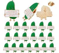 40 Pcs Inspirational Pickle Enamel Pins Motivational Alloy Pin Gift for Nutrition Dietitian Employee Coworker, 4 cm, Zinc, no gemstone