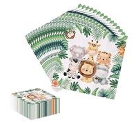 40 Pcs Jungle Animal Napkins,33x33cm Disposable Dinner Napkins，Animal Paper Napkins for Jungle Safari Zoo Theme Birthday Party Supplies