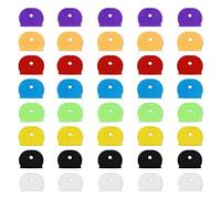 40 Pcs Key Covers Caps, Key Caps Covers Tags Set Flexible Key Covers Coloured Key Identifiers Caps Key Colour Caps Key Cap Label for Easy Identifying House Door Keys, 8 Assorted Colors